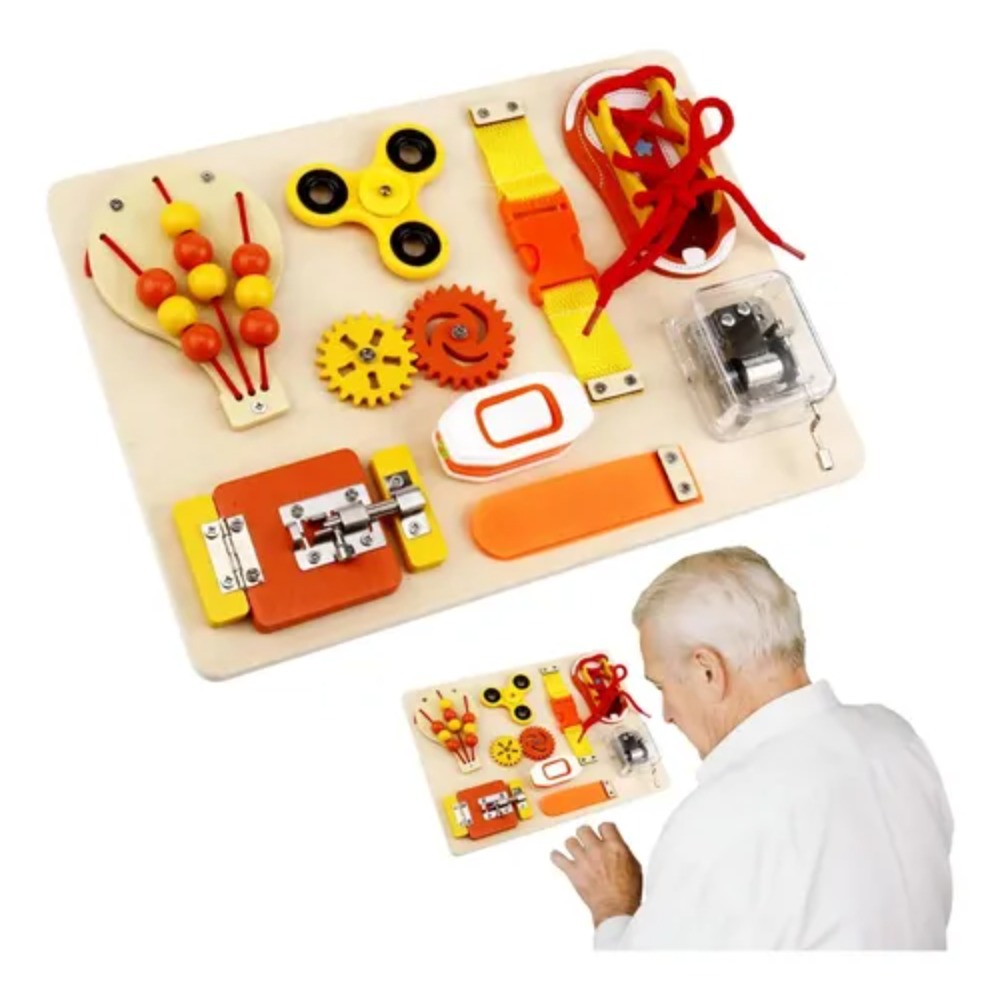 Kids Education Gift - Montessori Wooden Busy Board Toys for