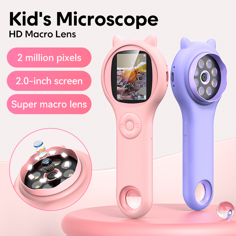 Kids Education Video - Mini Kids Optical Microscope With Photo
