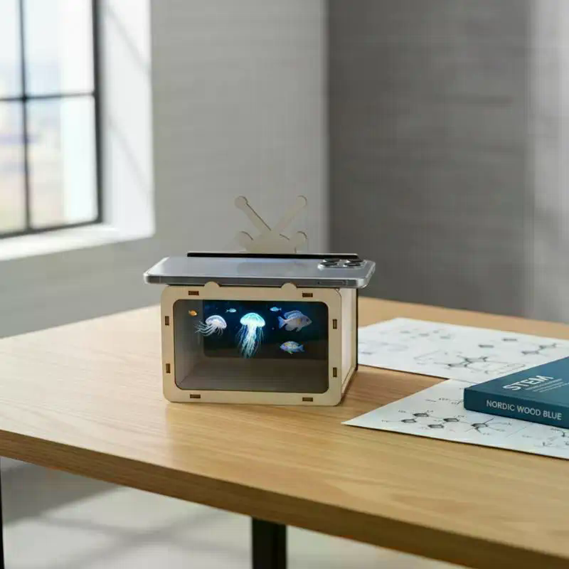 DIY Wooden Holographic Cinema  - Kids Education Phone ulasan dan harga