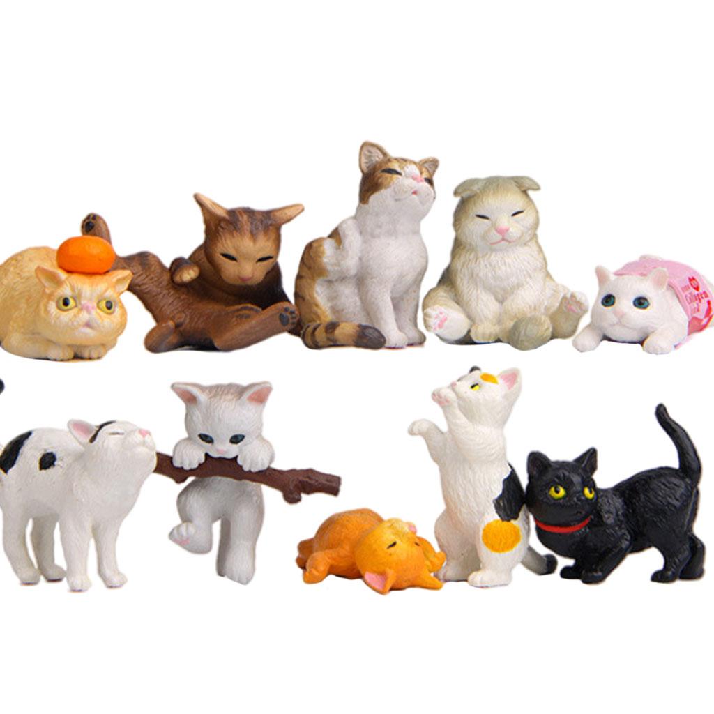 10 PCS PVC Cat Figures Statues - Kids Education Learn Tv ulasan dan harga