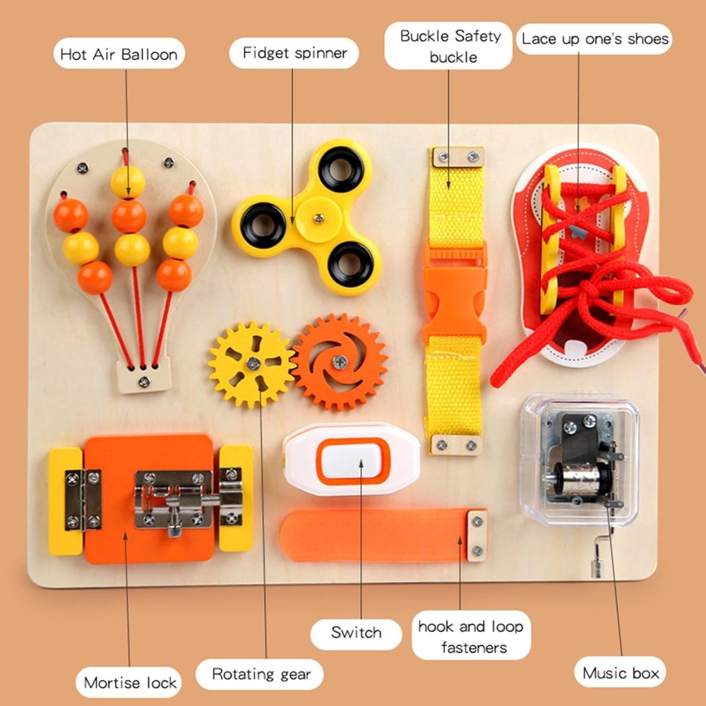Montessori Wooden Busy Board T - Kids Education Gift ulasan dan harga