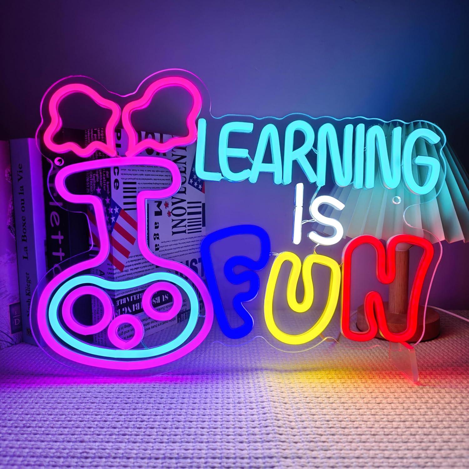 Learning Is Fun Neon Sign USB  - Kids Education Motivation ulasan dan harga