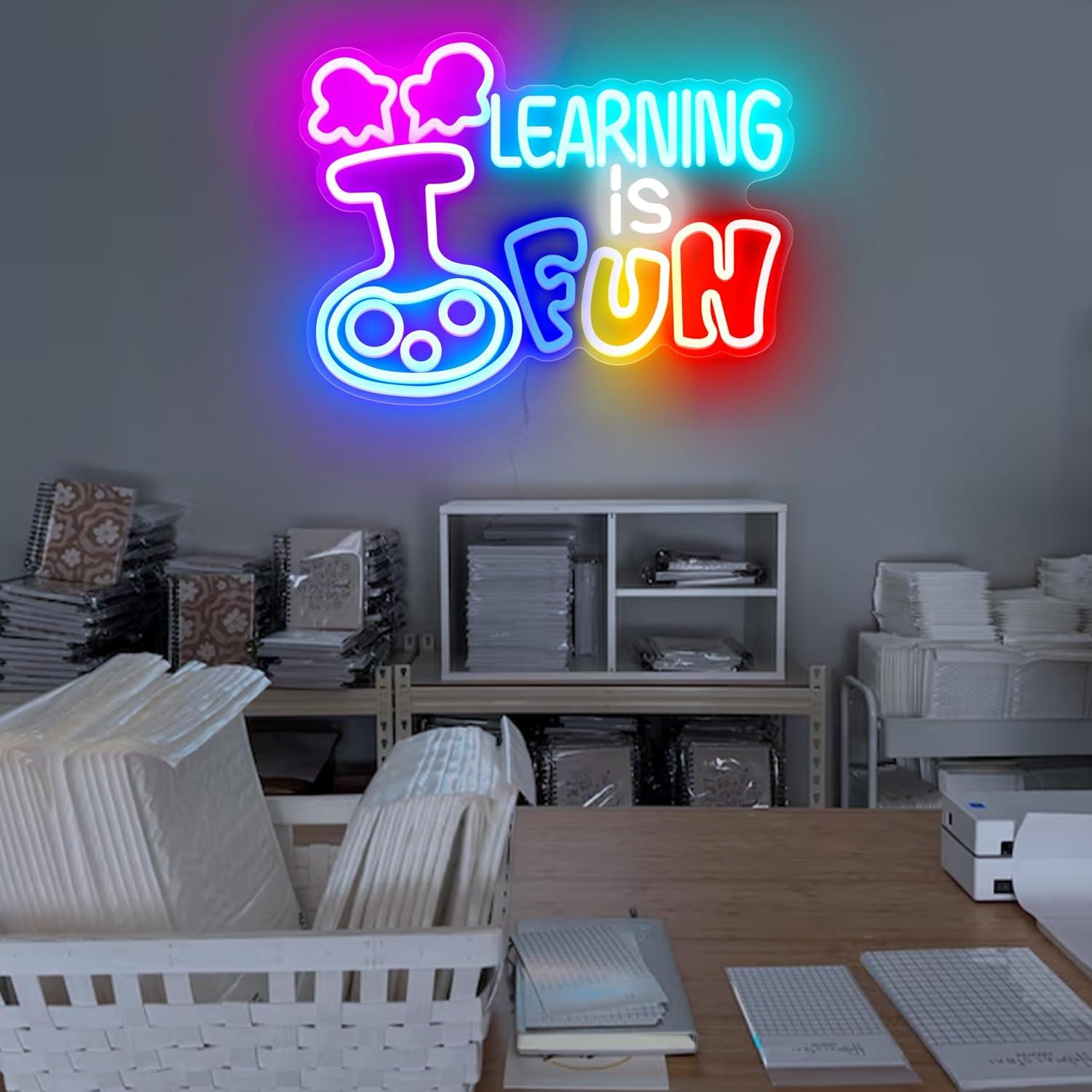 Learning Is Fun Neon Sign USB  - Kids Education Motivation ulasan dan harga