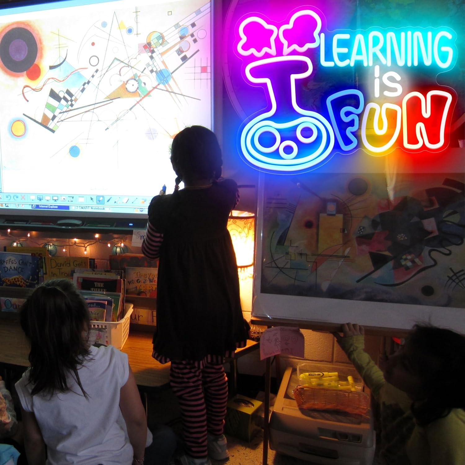 Learning Is Fun Neon Sign USB  - Kids Education Motivation ulasan dan harga